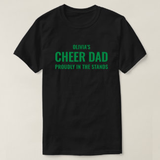T-shirt Cadeau personnalisé Vert Cheer Papa pour hommes