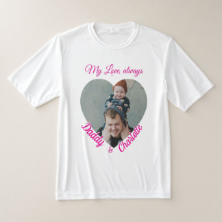 T-shirt Cadeau photo personnalisé en forme de coeur Papa &