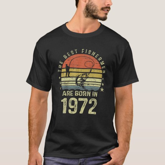 T-shirt Cadeau Pour 50 Ans : Pêcheur Pêcheur 1972 50E (Devant)