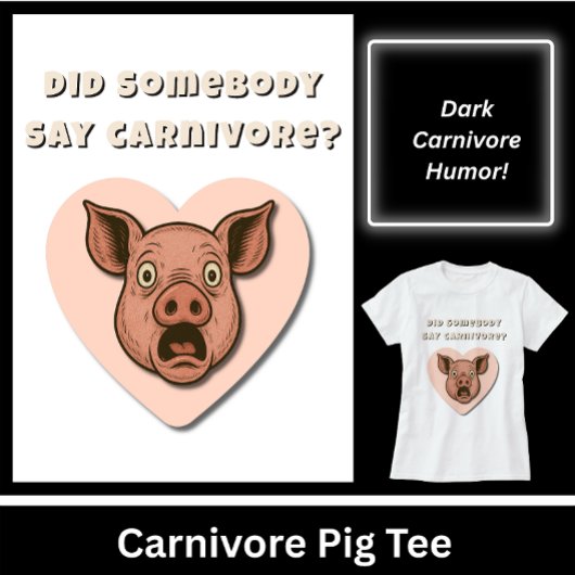 T-shirt Cadeau pour amateur de carnivore et de cochon drôl