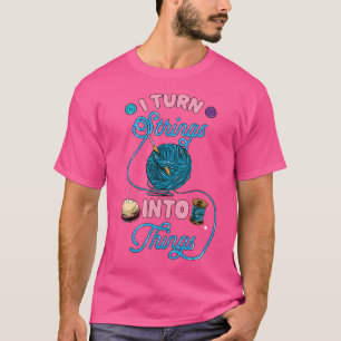 T-shirt Cadeau pour amoureux du crochet Je transforme les