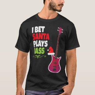T-shirt Cadeau pour Bass Guitar Player Cool Père Noël No
