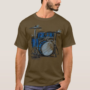 T-shirt cadeau pour batteur Dessin tambour 