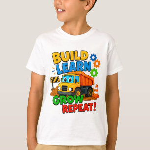 T-shirt 🌱 Cadeau pour enfant Construire Apprendre Grandir