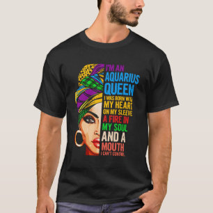 T-shirt Cadeau Pour Femmes Aquarius Janvier Février Reine