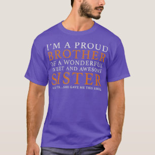 T-shirt Cadeau Pour Frère De Soeur Funny Anniversaire Chri