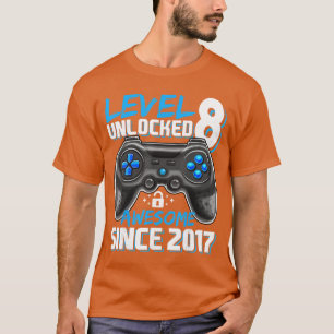 T-shirt Cadeau pour garçon de 8 ans, niveau 8, joueur de j