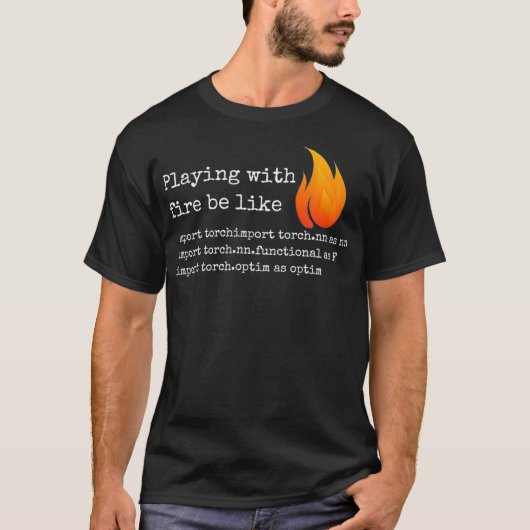 T-shirt Cadeau pour l'apprentissage profond avec PyTorch e (Devant)