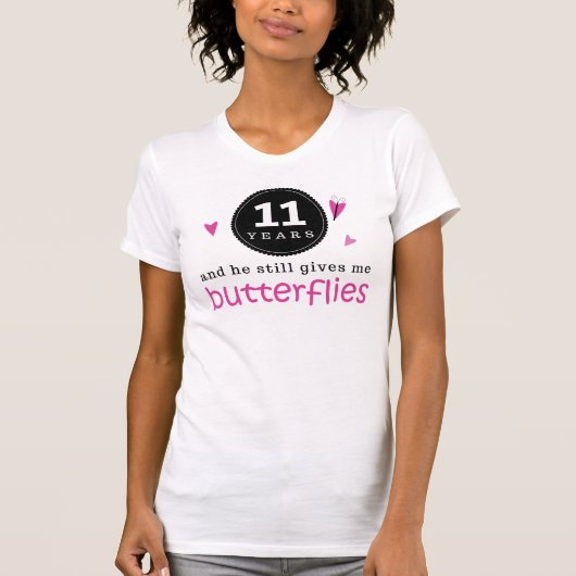 T-shirt Cadeau pour le papillon du 11e anniversaire du Mar (Devant)