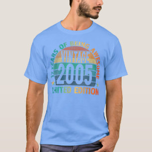 T-shirt Cadeau pour les 17 ans des garçons Vintage 2005 17
