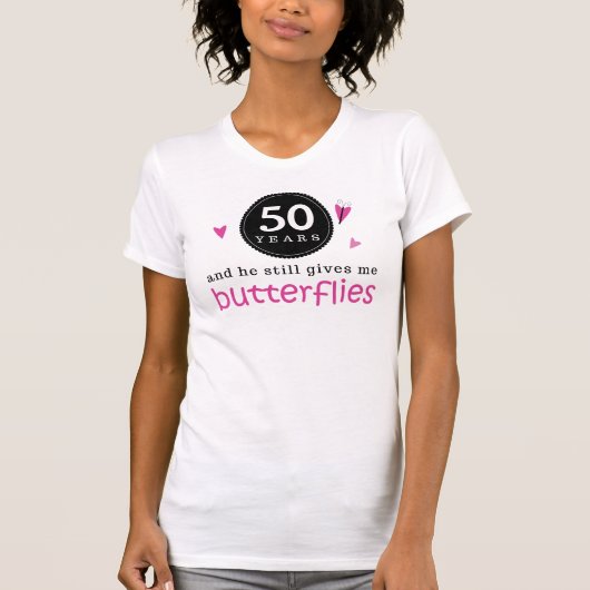 T-shirt Cadeau pour papillon du 50e anniversaire du Mariag (Devant)