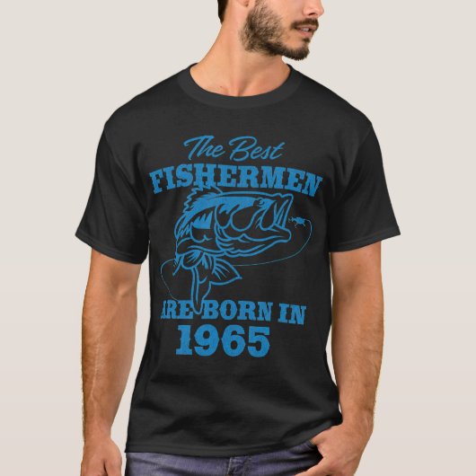 T-shirt Cadeau pour pêcheur de 56 ans 1965 56e (Devant)