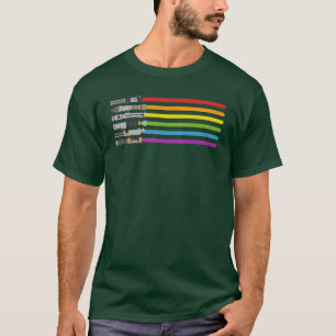 T-shirt Cadeau rétro arc-en-ciel Sabre laser