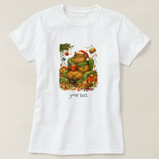 T-shirt Cadeau Rétro de Cacao Chaud de Noël Capybara Cosy