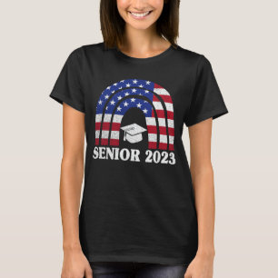 T-shirt Cadeau senior 2023 américain Drapeau américain de