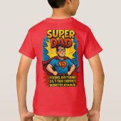 T-shirt Cadeau Super Papa - Fête des pères Superhero Comic (Dos)