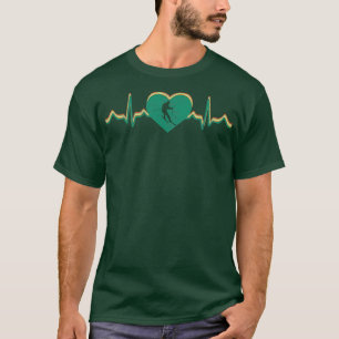 T-shirt Cadeau vintage Retro Ski Heartbeat Pour les amateu