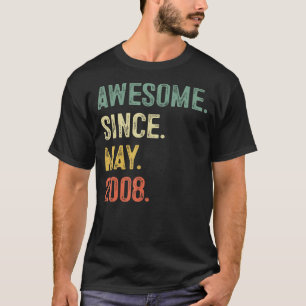 T-shirt Cadeaux 15 Ans Awesome Depuis Mai 2008 15th Bir