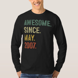 T-shirt Cadeaux 16 Ans Awesome Depuis Mai 2007 16th Bir