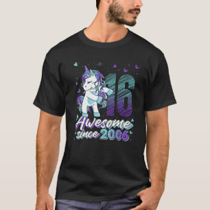 T-shirt Cadeaux 16 Ans Unicorn Flossing 16E Anniversaire