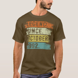T-shirt Cadeaux 30 Ans Légende Depuis Octobre 1992 30e Ann