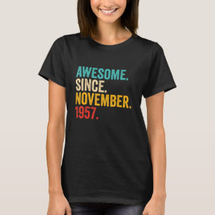 T-shirt Cadeaux 65 Ans 65e Anniversaire Awesome depuis Nov