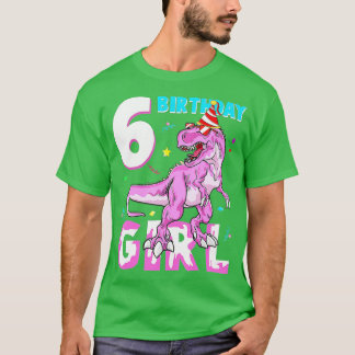 T-shirt Cadeaux 6 ans 6e anniversaire fille Dinosaur T Rex