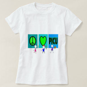 T-shirt Cadeaux "amour PICU d'infirmière de PICU de paix "