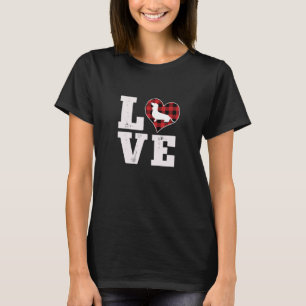 T-shirt Cadeaux d'amour de teckel amateur de chien plaid d