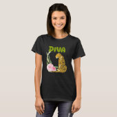 T-shirt Cadeaux d'animaux de chat léopard panthère DIVA,T- (Devant entier)