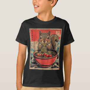 T-shirt Cadeaux d'anime de kawaii japonais Écureuil mangea