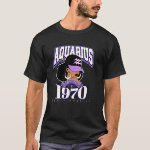 T-shirt Cadeaux d'anniversaire Aquarius 1970 Afro Queen Zo