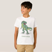 T-shirt Cadeaux d'anniversaire personnalisés t-rex garçon  (Devant entier)