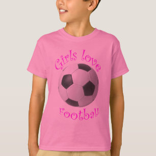 T-shirt Cadeaux d'art du football d'amour de filles