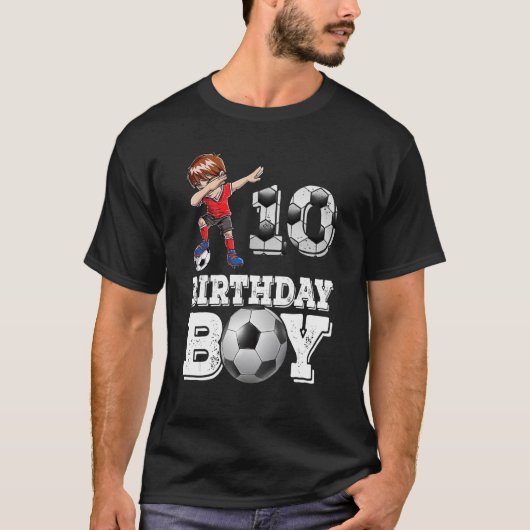 T-shirt Cadeaux de 10 ans Dabbing boy Soccer Player 10e b (Devant)