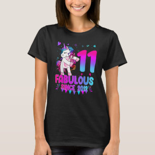 T-shirt Cadeaux de 11 ans Filles Ados Flossing Unicorn 11e