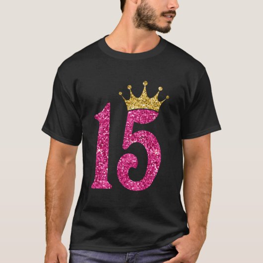 T-shirt Cadeaux De 15 Ans 15E Anniversaire Filles Enfants  (Devant)