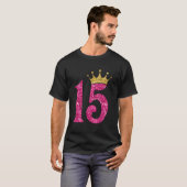 T-shirt Cadeaux De 15 Ans 15E Anniversaire Filles Enfants  (Devant entier)