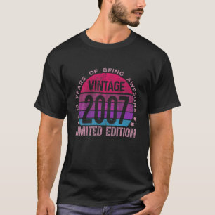 T-shirt Cadeaux de 15 ans Vintage 2007 Édition limitée 15T