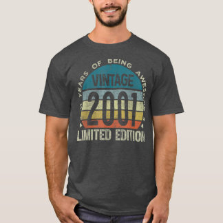 T-shirt Cadeaux de 21 ans Vintage 2001 Limited Edition 21s