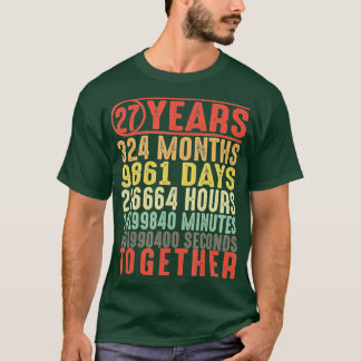 T-shirt Cadeaux de 27 ans pour l'anniversaire du Mariage p