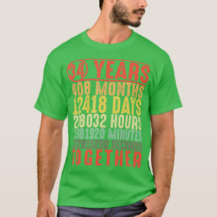 T-shirt Cadeaux de 34 ans pour elle Couple 34e