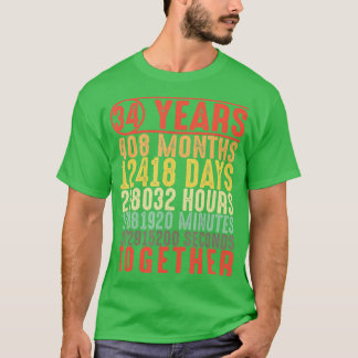 T-shirt Cadeaux de 34 ans pour elle Couple 34e