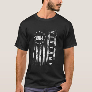 T-shirt Cadeaux de 40 ans Vintage Drapeau américain 1984 4