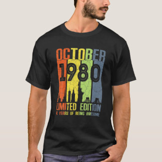 T-shirt Cadeaux de 41 ans Vintage Octobre 1980 41E Naissan