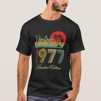 T-shirt Cadeaux de 45 ans Vintage 1977 Édition limitée 45T