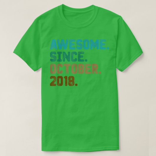T-shirt Cadeaux de 4 ans fantastiques depuis Octobre 2018 (Design devant)