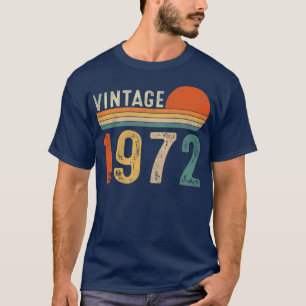 T-shirt Cadeaux de 50 ans Hommes Femmes Vintage 1972 50e