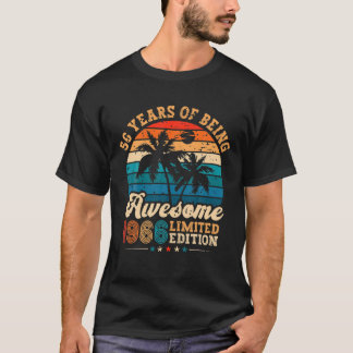 T-shirt Cadeaux de 56 ans Awesome 1966 Edition Limitée 56T