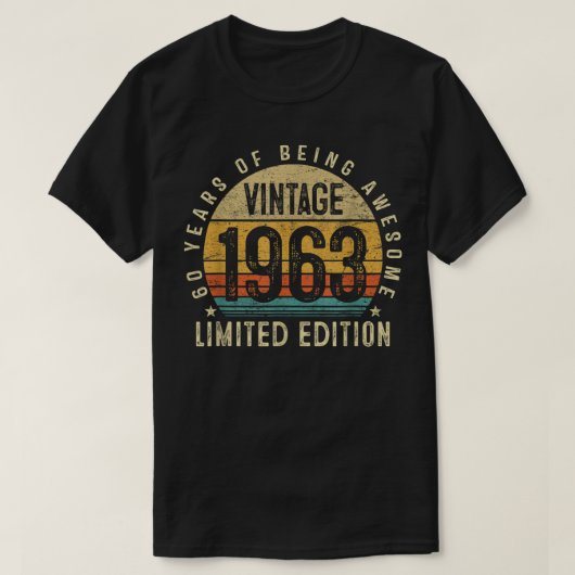 T-shirt Cadeaux De 60 Ans Né En 1963 60E Anniversaire Vint (Design devant)